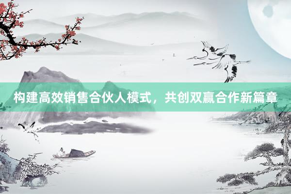 构建高效销售合伙人模式，共创双赢合作新篇章